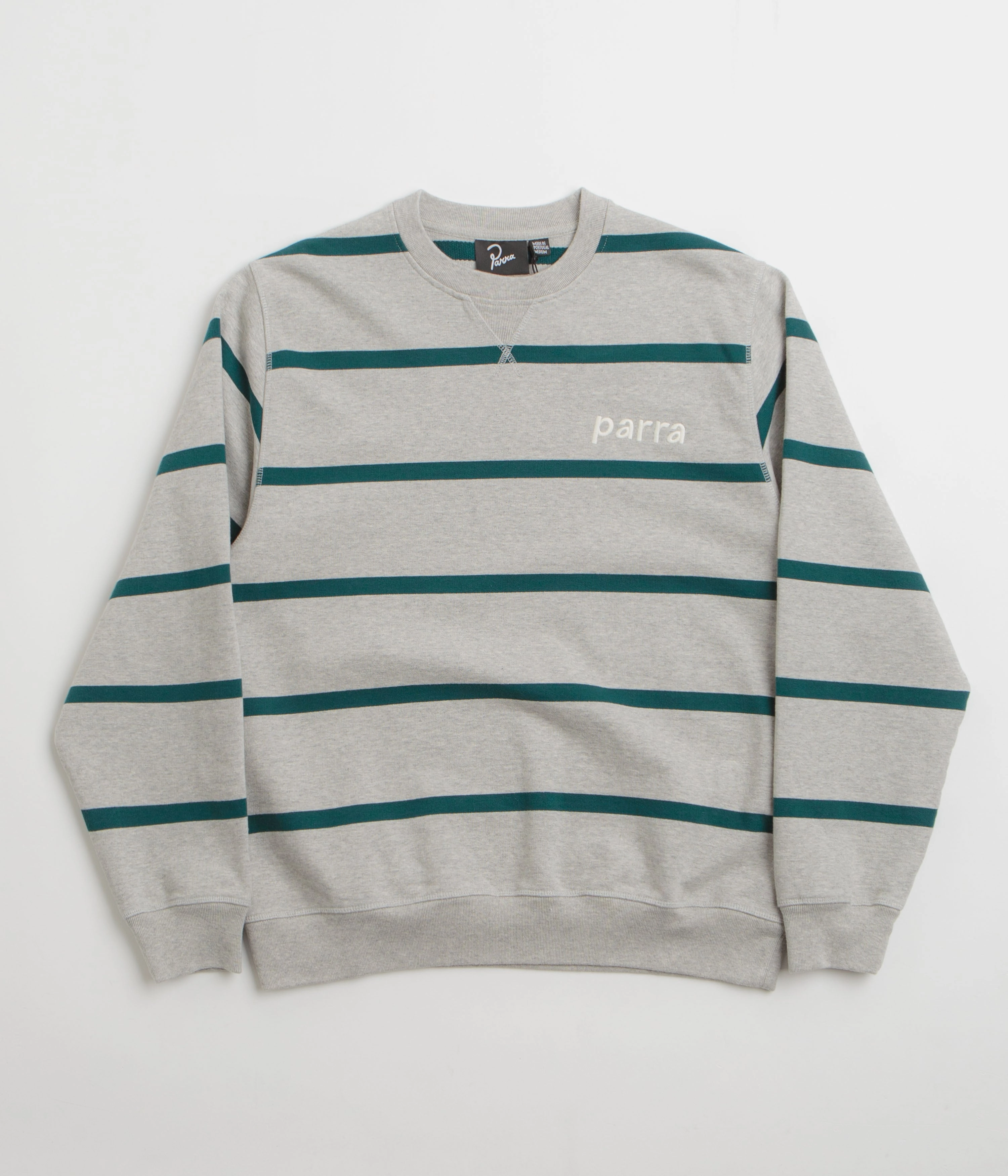 Men's product fluffy softness by Parra Pristine Striper Crewneck Sweatshirt - Heather Grey