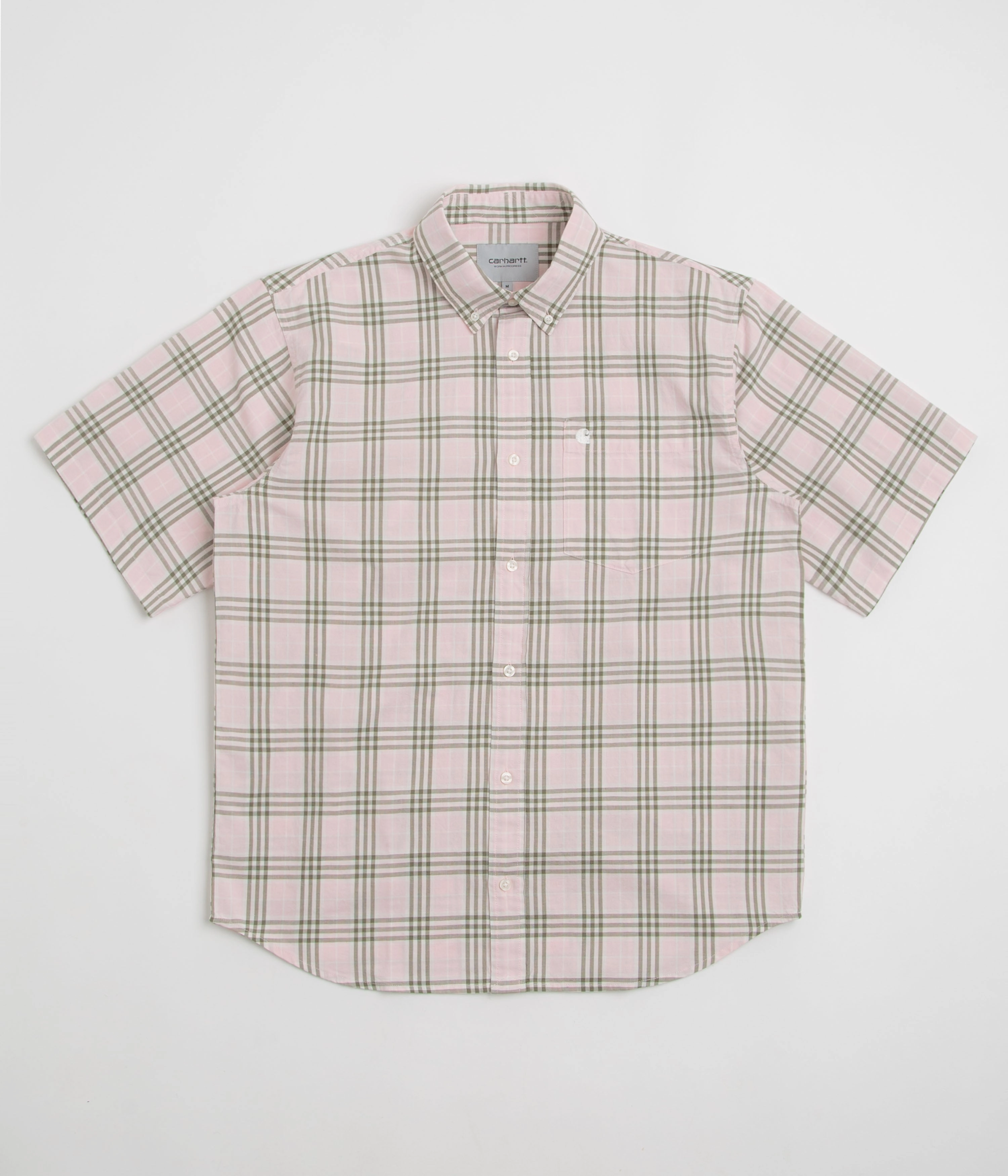 Striped style Chic Comfort Carhartt Niven Short Sleeve Shirt - Niven Check / Air Pink / Wax