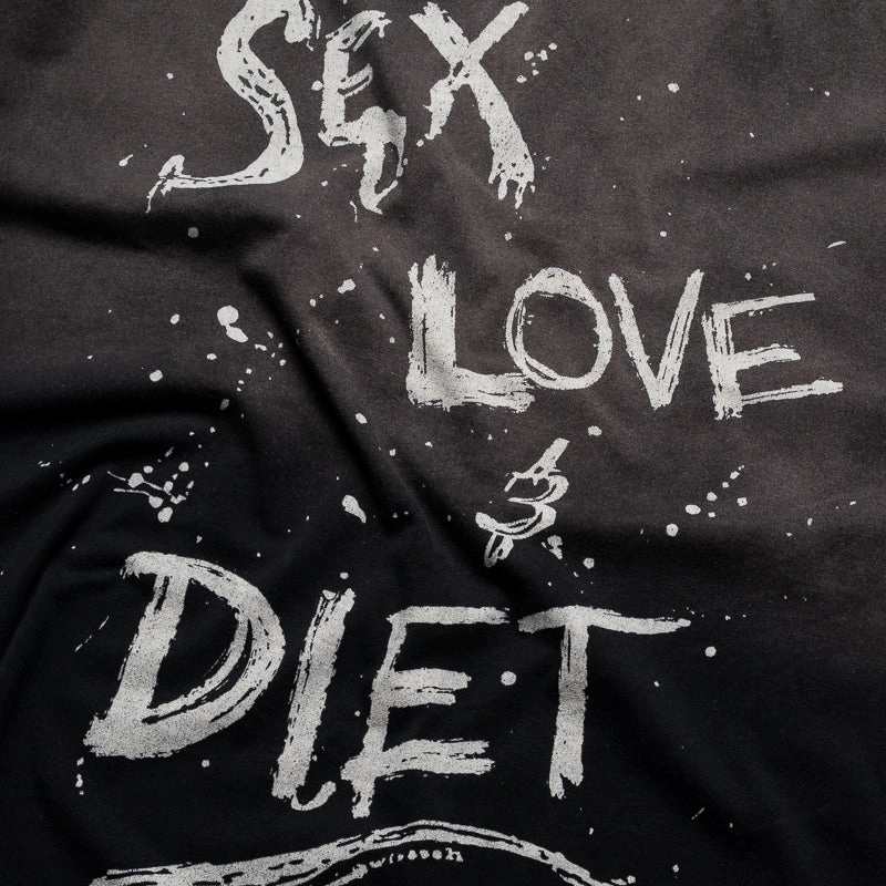 Diet Starts Monday SL&D Splatter Tee - Black raw hem