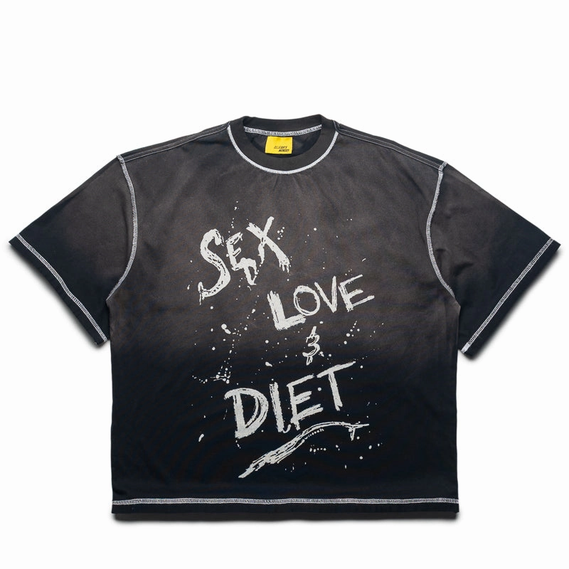 flight venue Lightweight Jersey Knit Diet Starts Monday SL&D Splatter Tee - Black