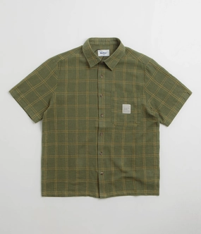 Butter Goods Equipment Short Sleeve Shirt - Green / Yellow Lakeside Relaxation