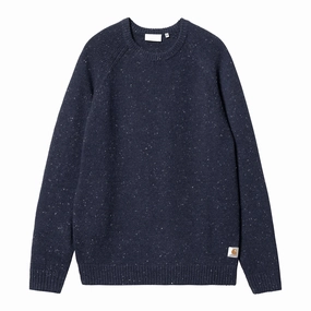 Comfortable For Walking simple design Carhartt WIP Anglistic Sweater - Speckled Air Force Blue