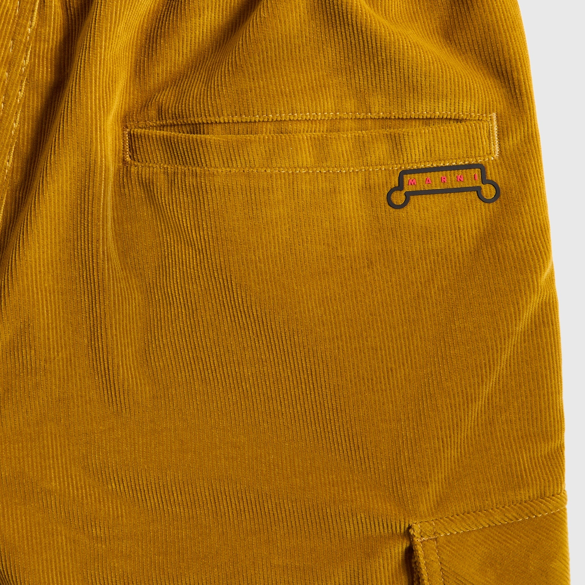 Marni Corduroy Drawstring Cargo Workwear Gabardine Pants - Honey Tight Fit Chilly Day Comfort