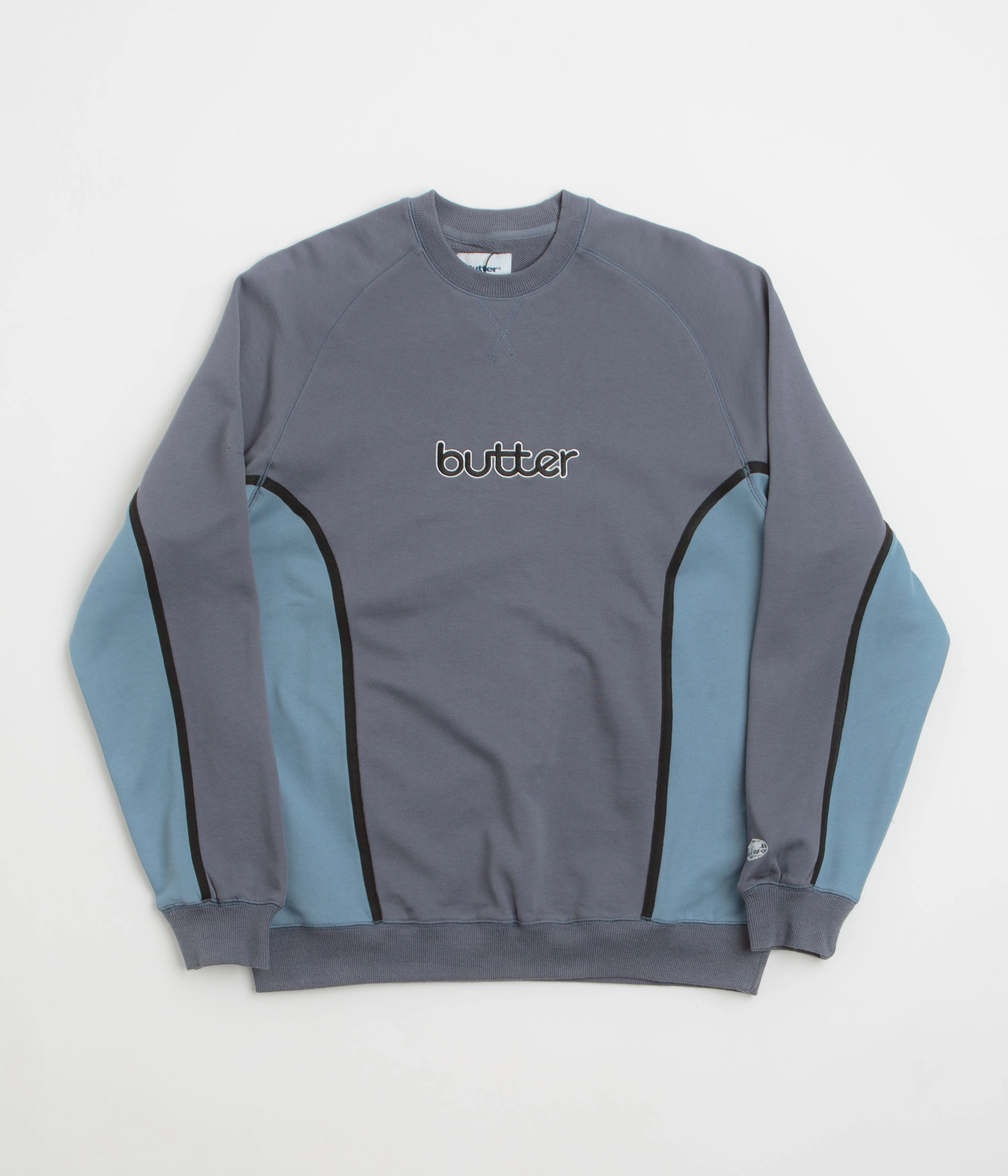 Butter Goods Aspect Crewneck Sweatshirt - Slate / Denim product semi formal appeal Warm