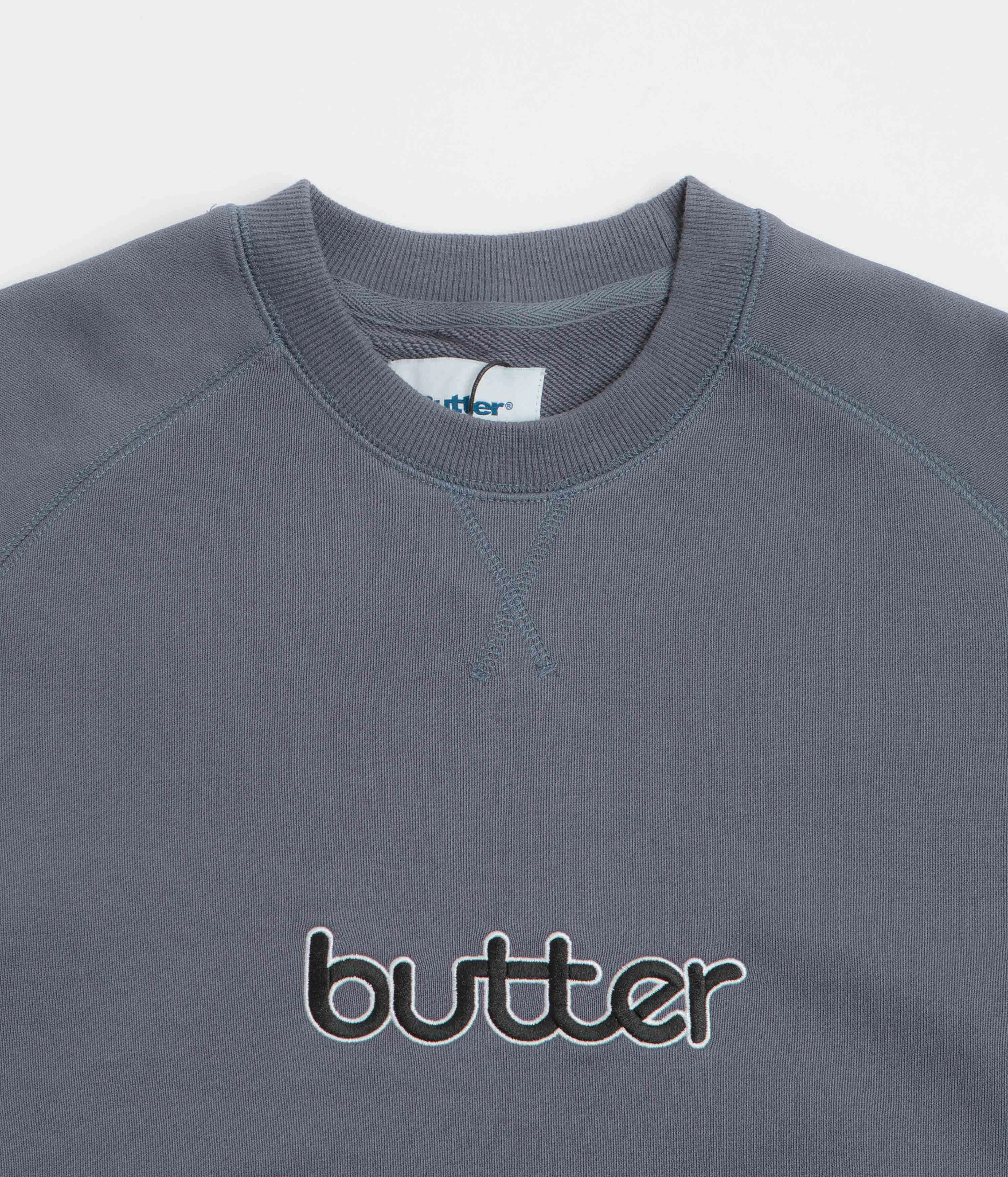 Butter Goods Aspect Crewneck Sweatshirt - Slate / Denim product vacation wearability