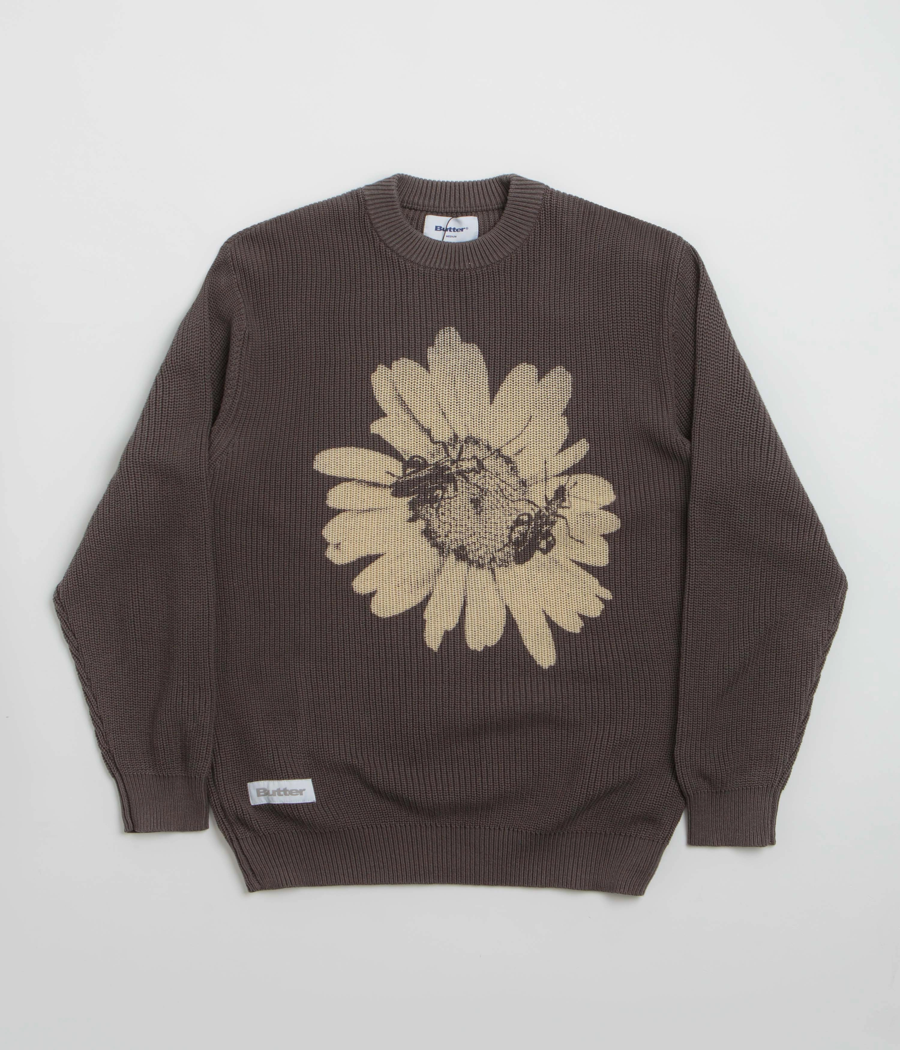 Butter Goods Sunflower Knit Sweatshirt - Charcoal Weekend Sporty Unisex Comfort