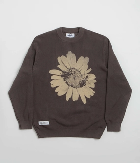 Butter Goods Sunflower Knit Sweatshirt - Charcoal Weekend Sporty Unisex Comfort