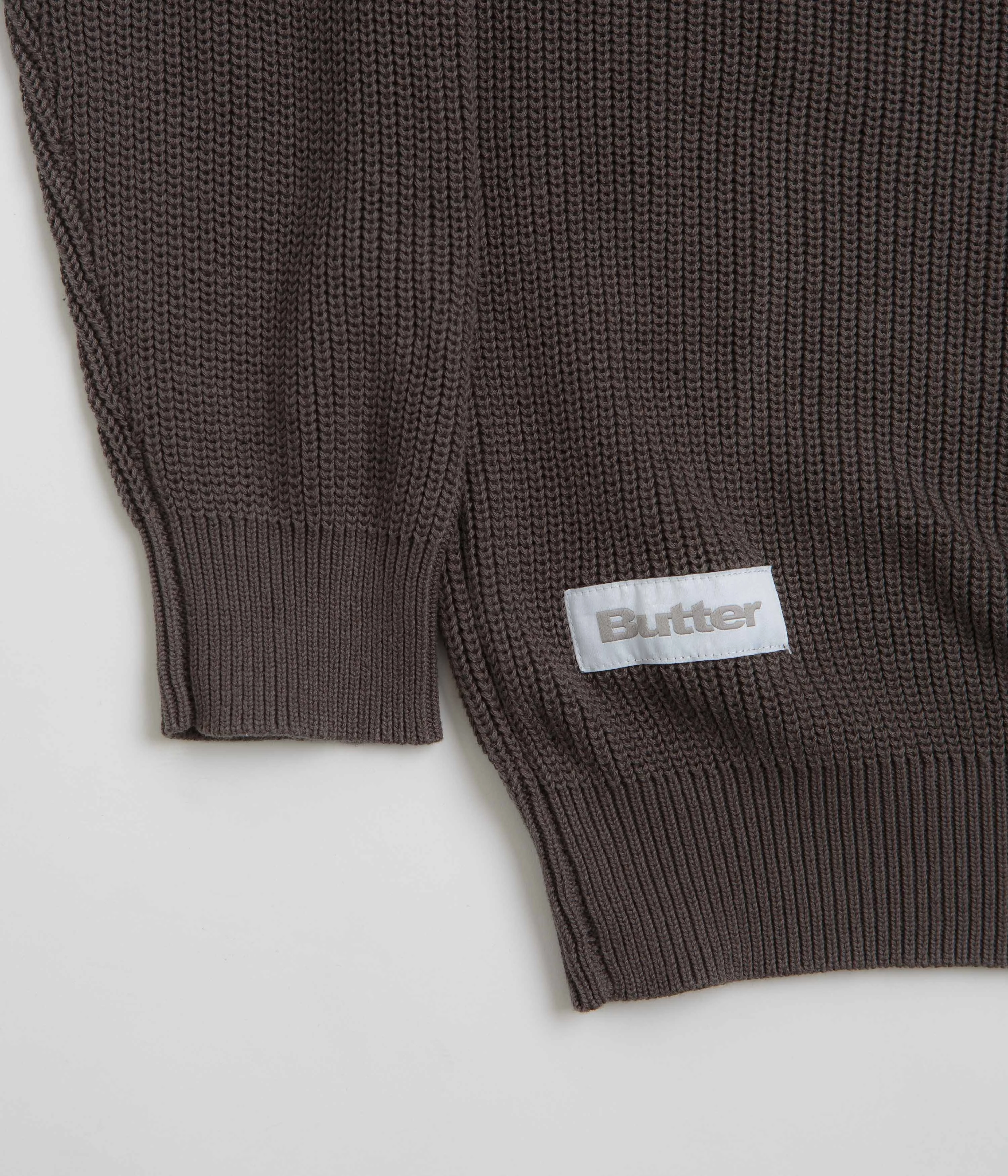 comfortable for standing Butter Goods Sunflower Knit Sweatshirt - Charcoal