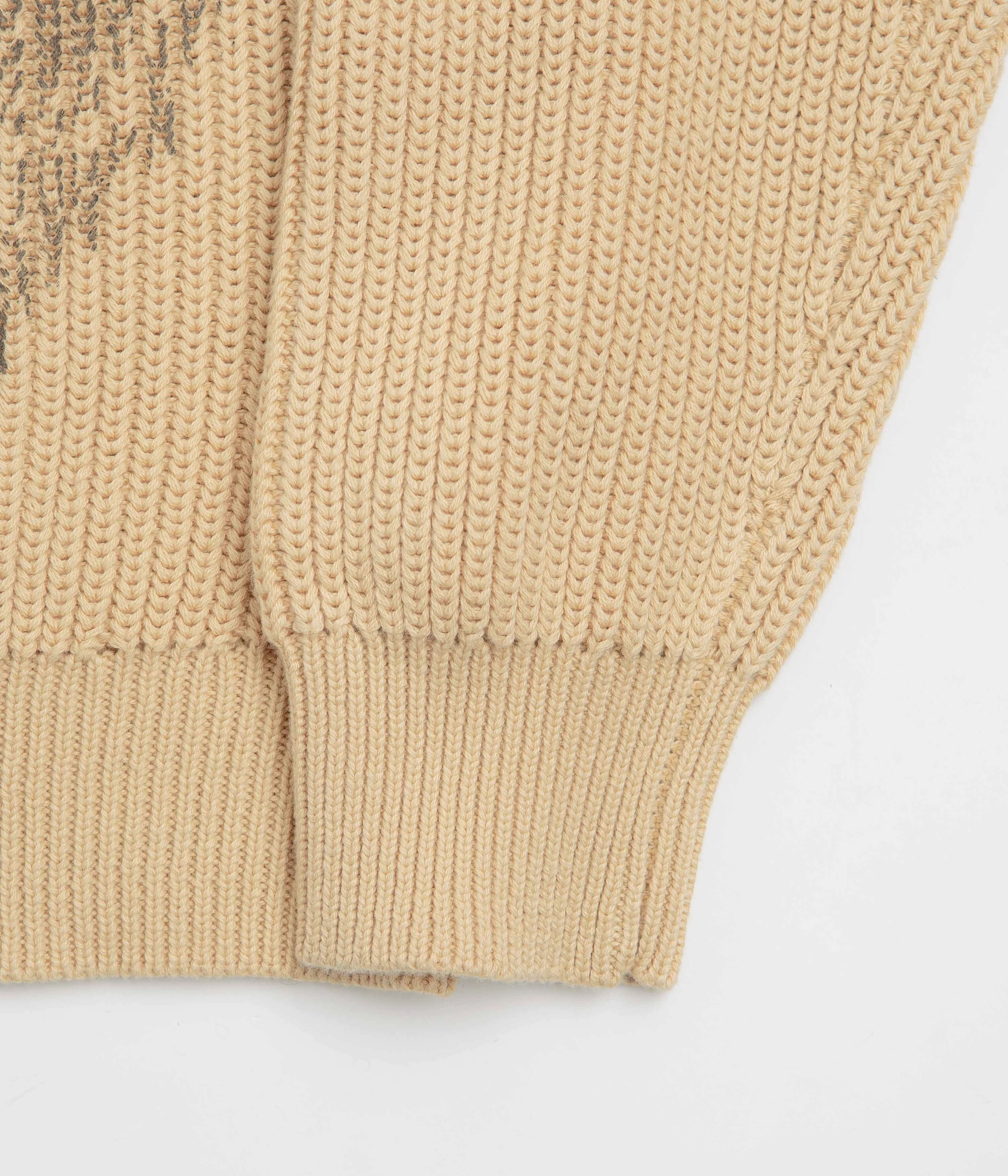 product formal casual balance Layering Piece Butter Goods Dragon Zip-Thru Knit Sweatshirt - Sand