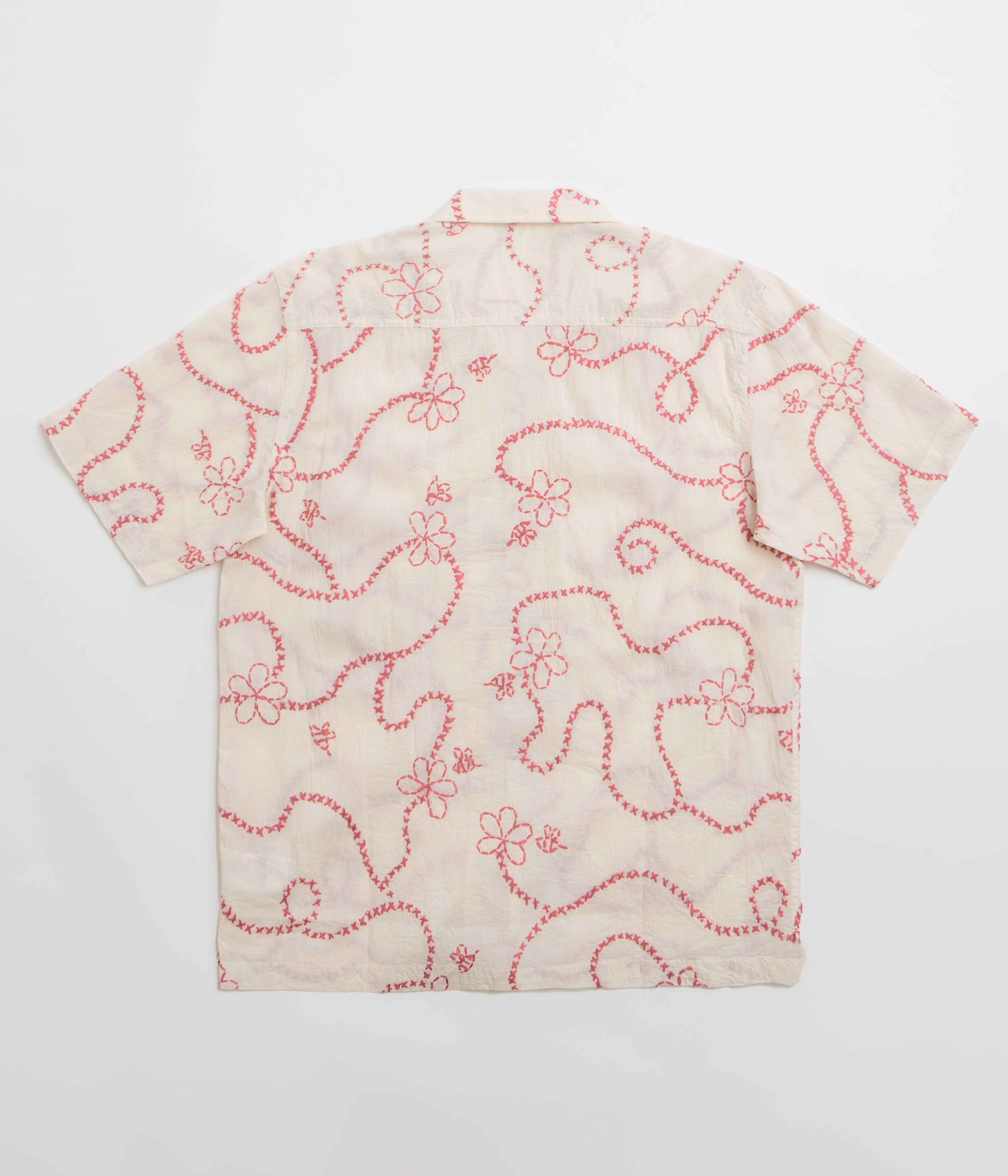 Universal Works Camp Shirt - Ecru Terracotta No Slip Shoulder Grip