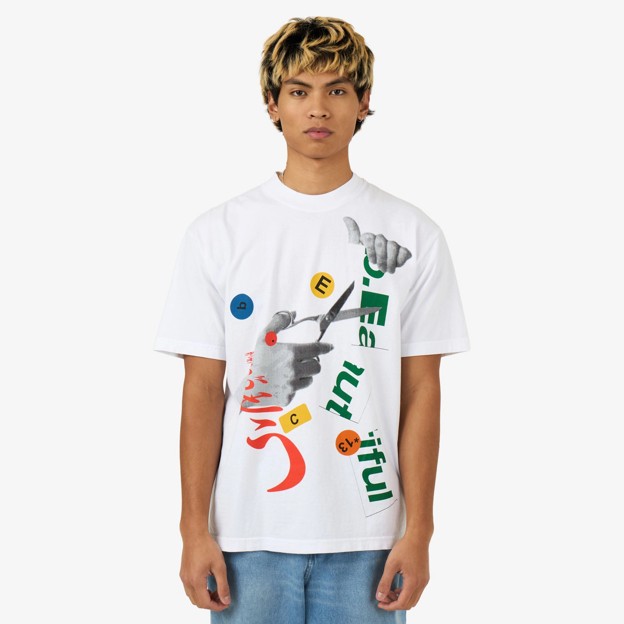 b.Eautiful Cutting T-Shirt White Unique Bright Hue