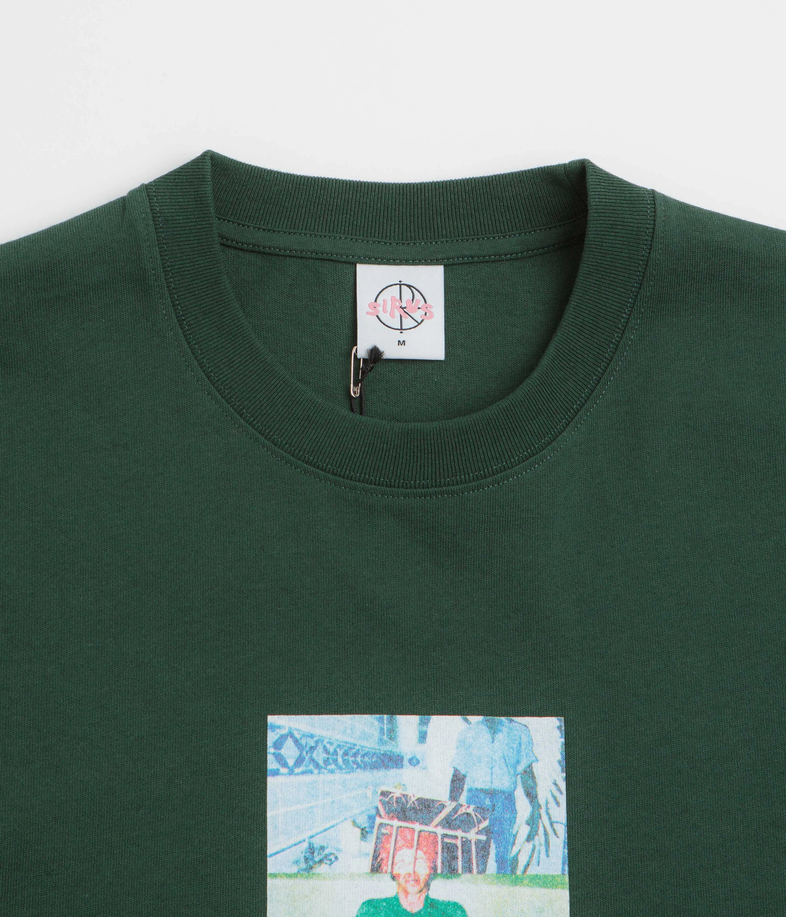 Decorative details Garment Washed Texture Polar Jeans Teeth T-Shirt - Dark Green