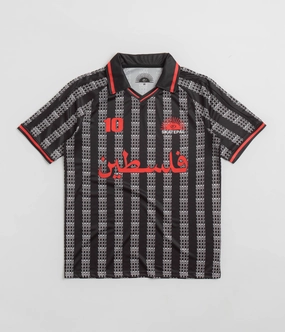 SkatePal Anniversary Football Shirt - Black / Red Fitted Design Tailored Silhouette