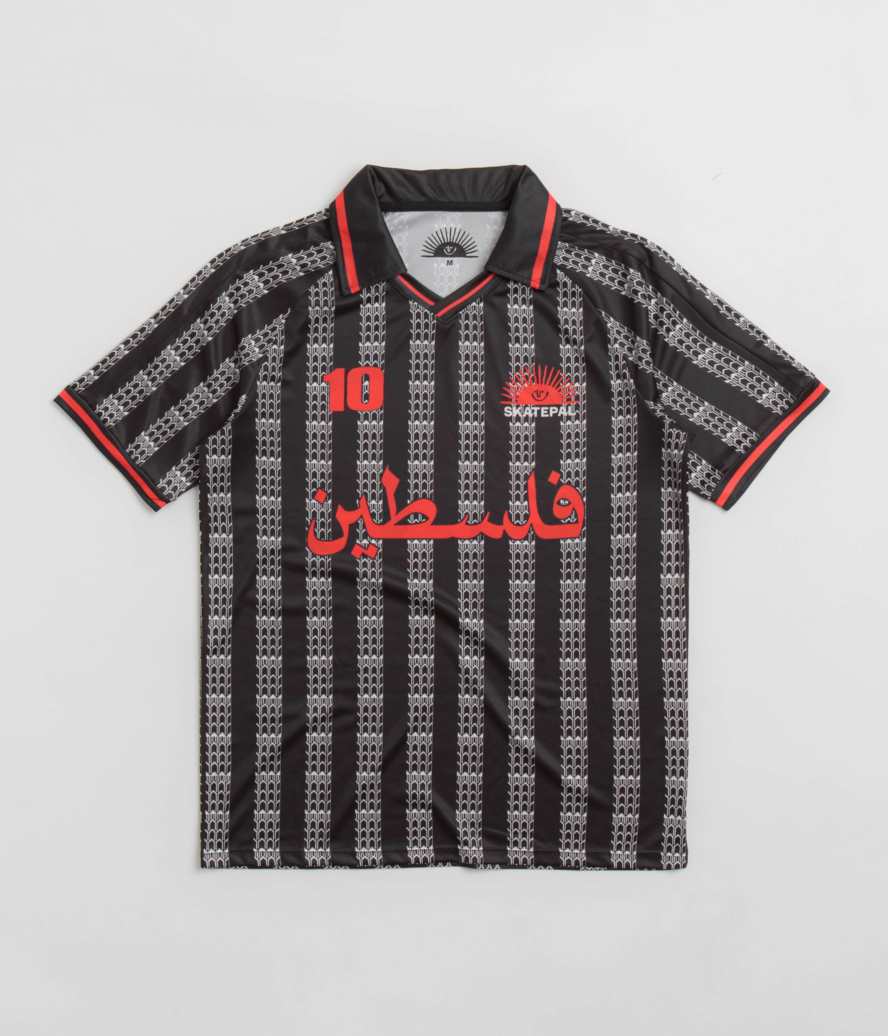 SkatePal Anniversary Football Shirt - Black / Red Fitted Design Tailored Silhouette