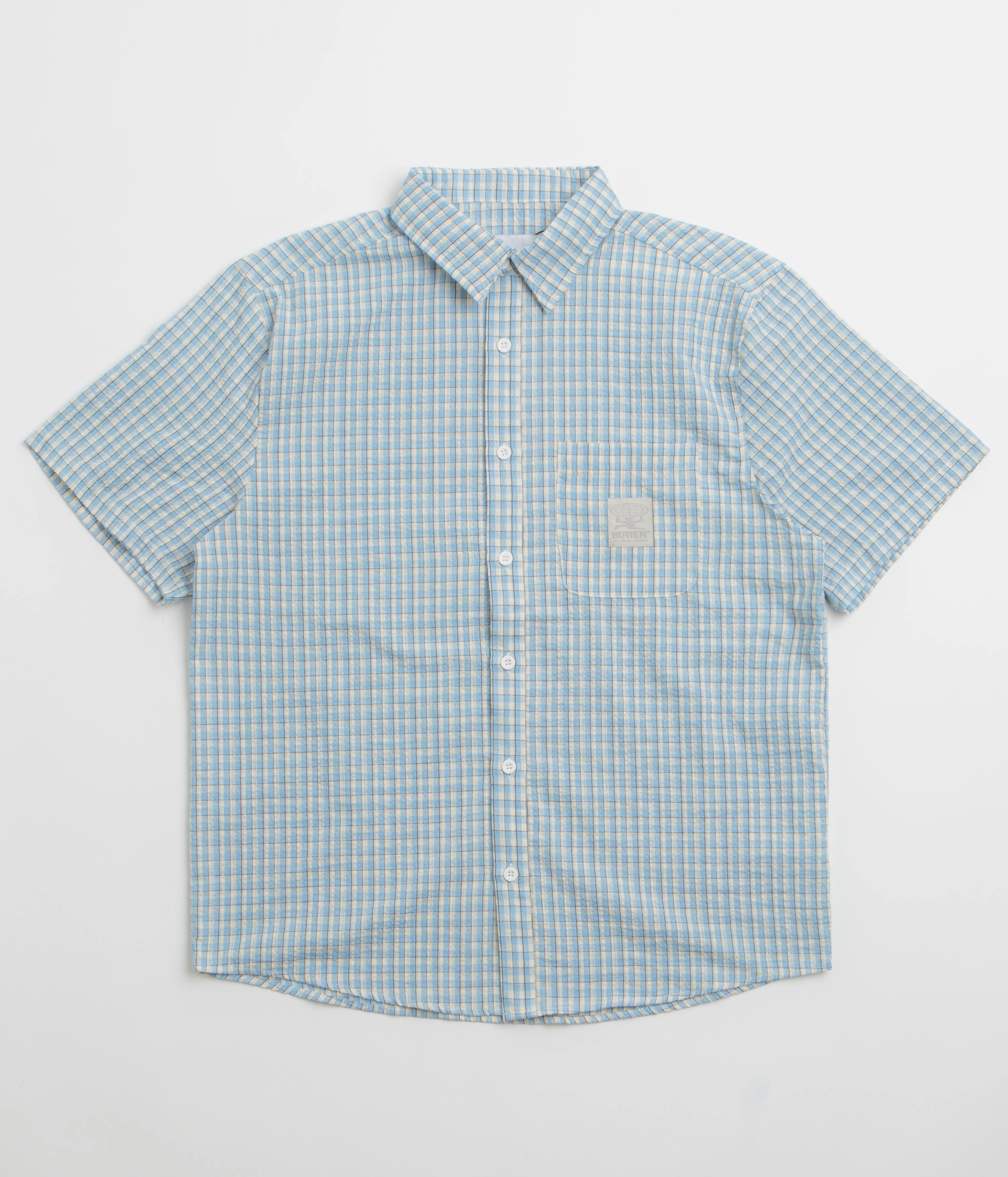 Simple Layer Butter Goods Equipment Short Sleeve Shirt - Blue