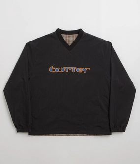 rainy weather Butter Goods Reversible Dugout Pullover Jacket - Black / Stone