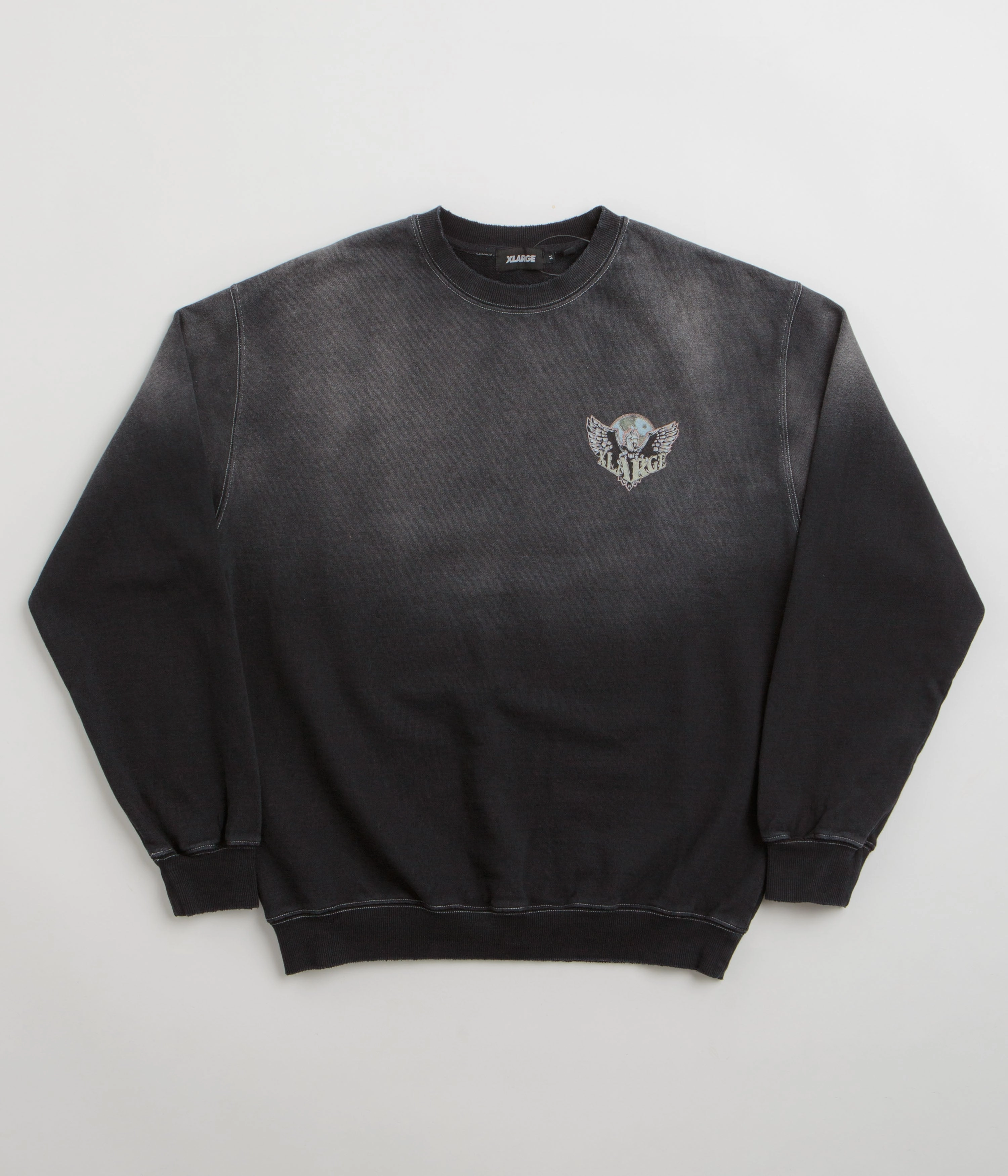 XLarge Eagle Wings To The World Crewneck Sweatshirt - Black Yoga wear