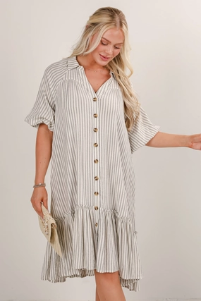 Shore Time FINAL SALE - Prettiest Invite Striped Seersucker Midi Dress