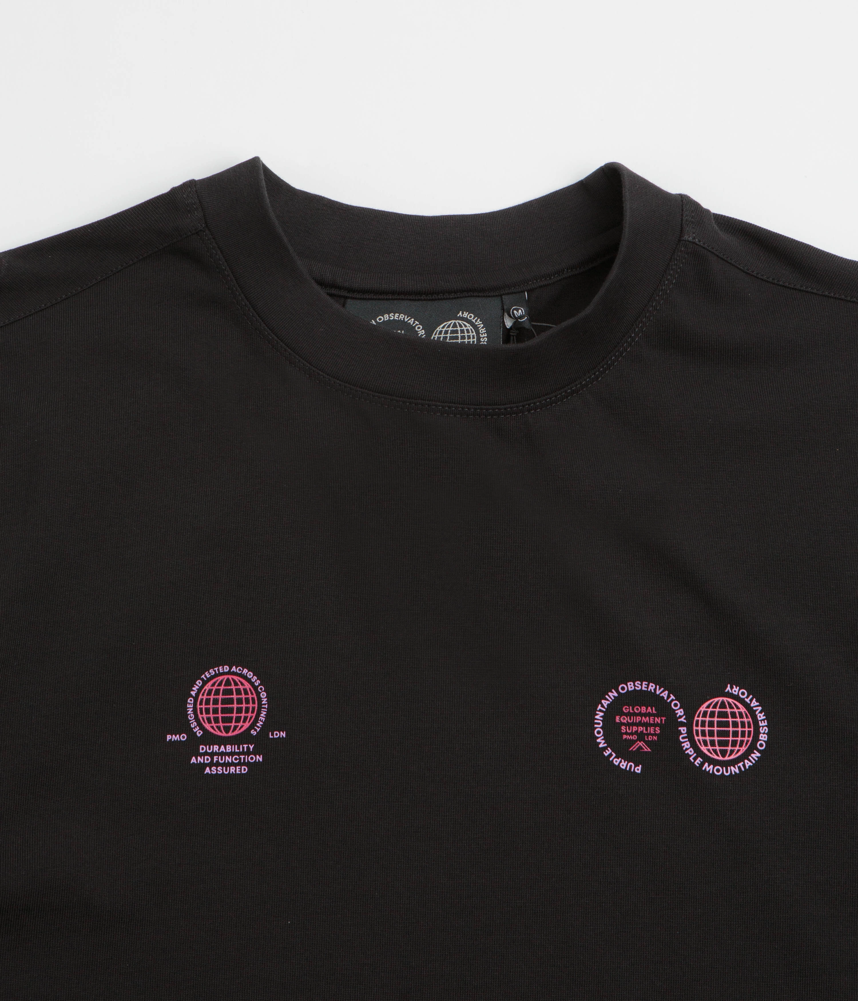 Desert area Running clothes Purple Mountain Observatory Globe T-Shirt - Black / Purple