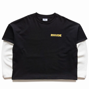 snowboarding event Rhude Steel Double-Layered Tee - Black/White