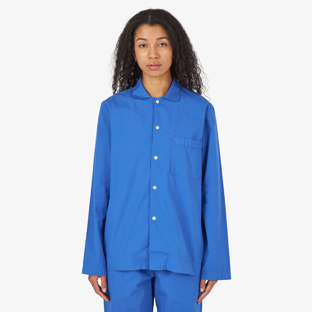 Tekla Poplin Long Sleeve Shirt / Royal Blue Functional Fashion Chic Comfort