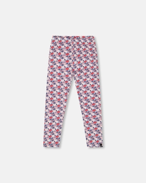 Organic Cotton Leggings Blue Apple Print Day Ready