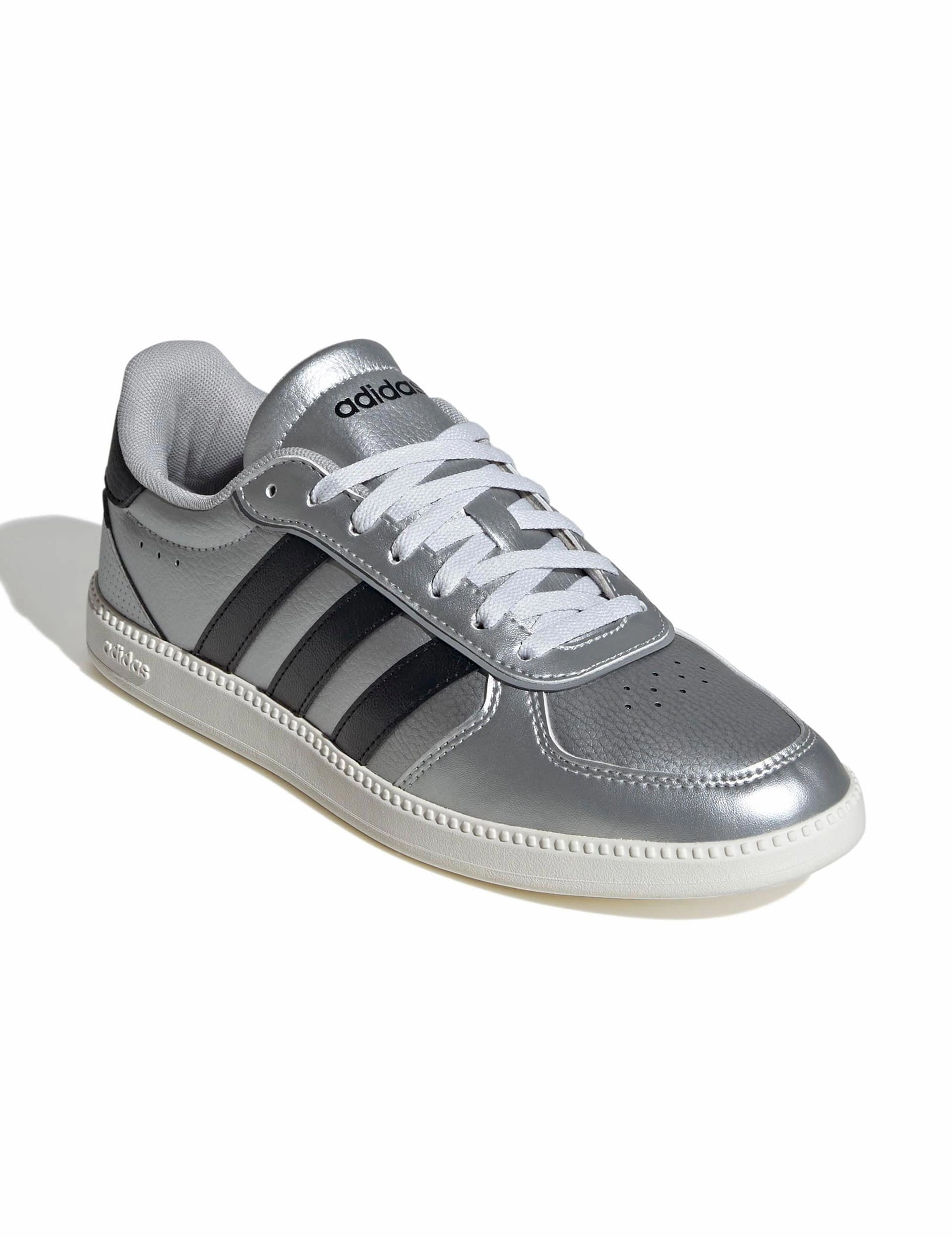 Comfort core Retro Style Breaknet Sleek Shoes - Matte Silver/Core Black/Off White