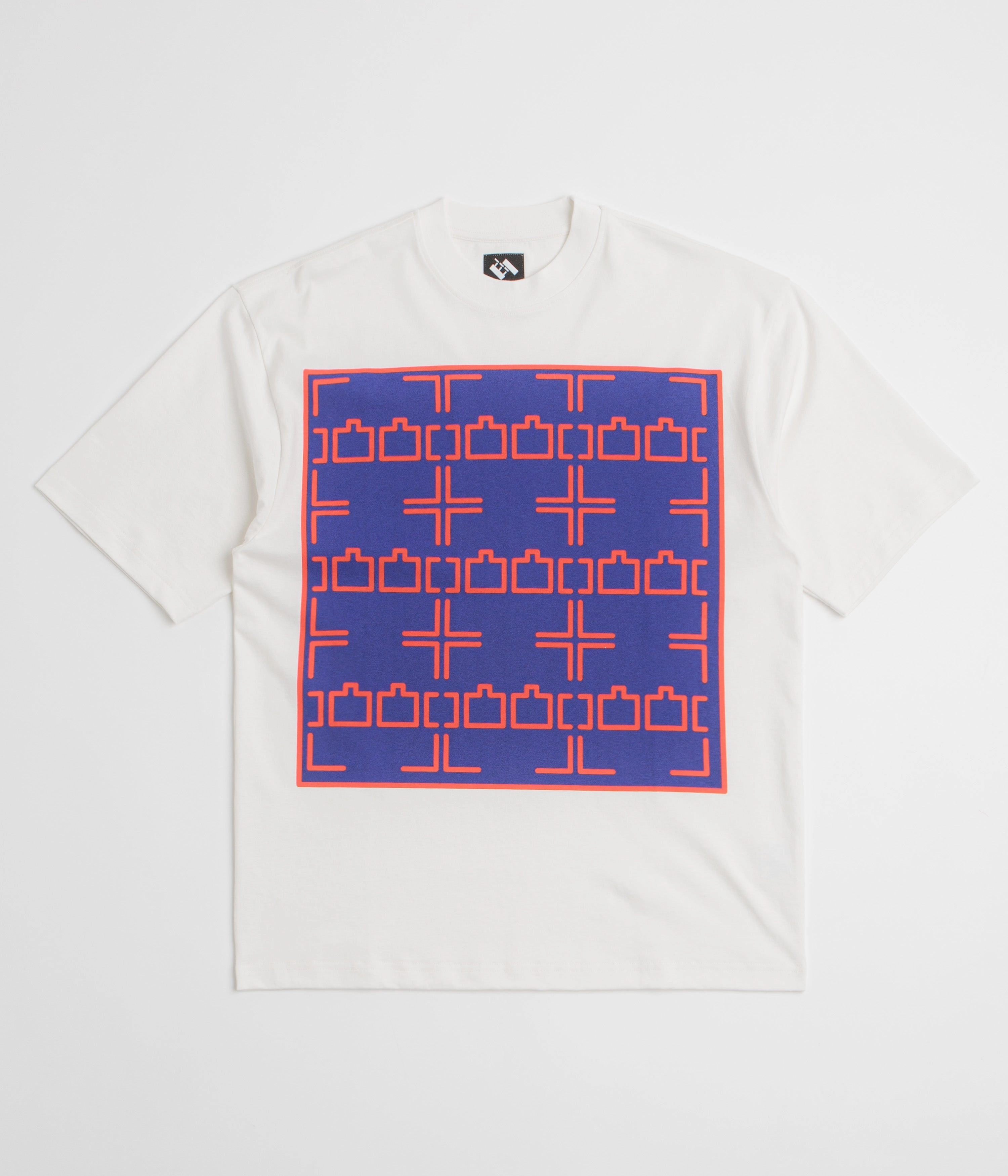 The Trilogy Tapes Dashed Line T-Shirt - White Embroidered Details