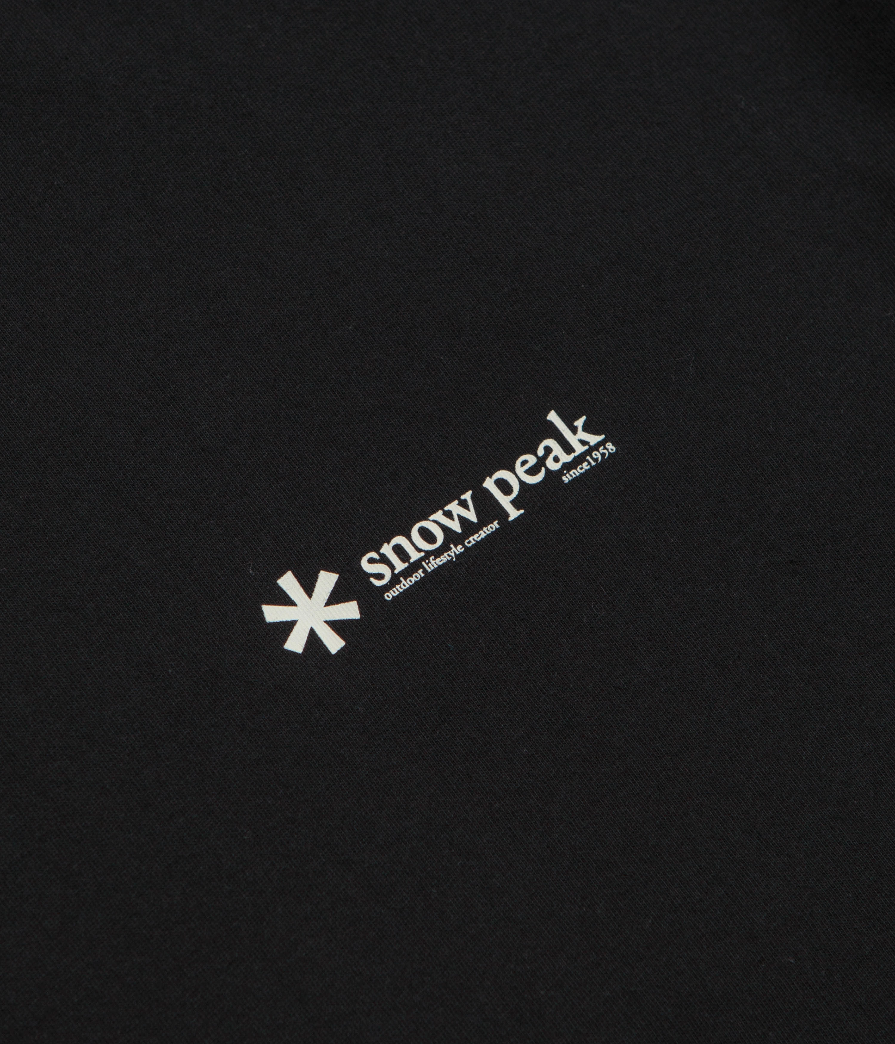 Snow Peak Soft Cotton Relaxed Logo Long Sleeve T-Shirt - Black Lightweight Jersey Knit Sneakers