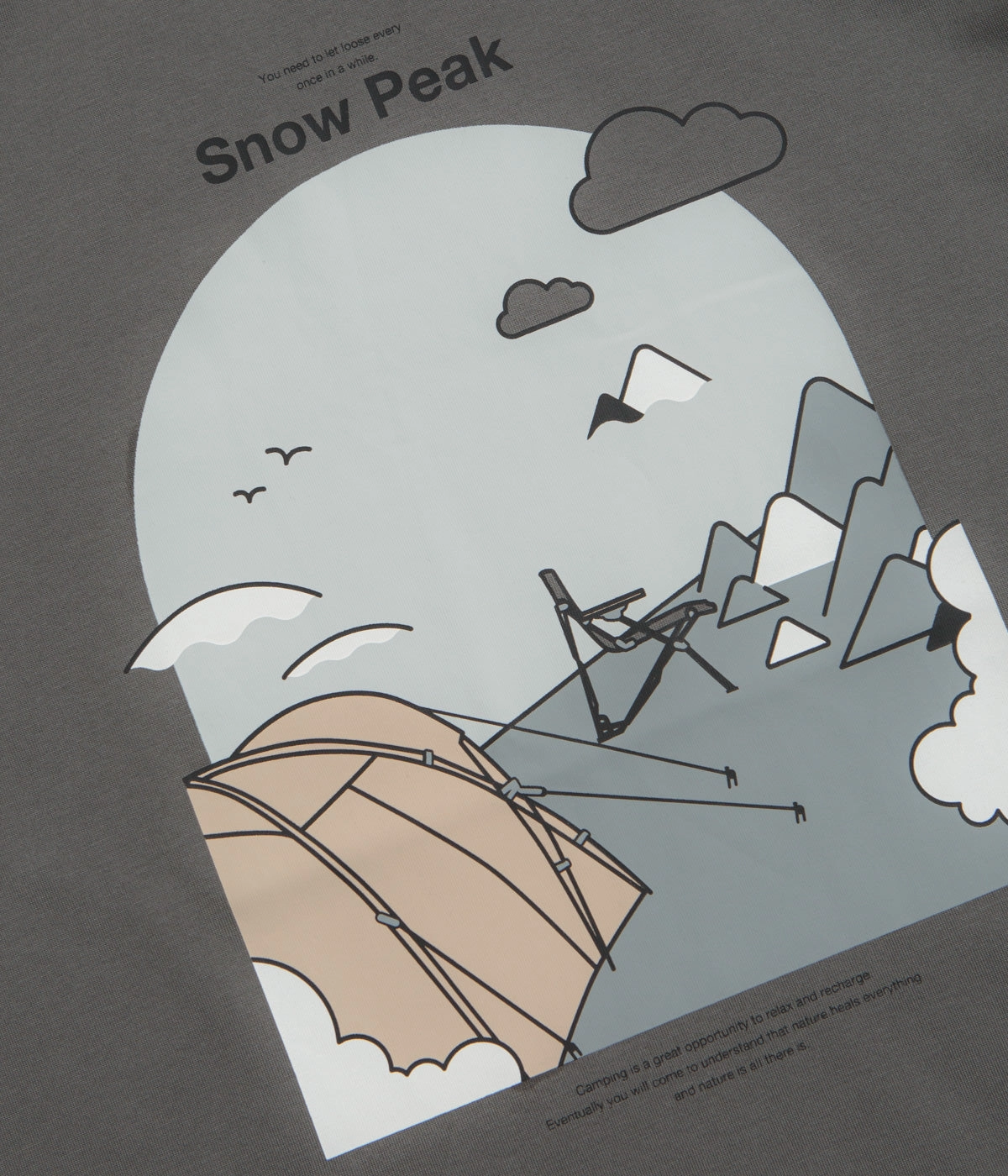 Snow Peak Camping Graphic T-Shirt - Grey men
