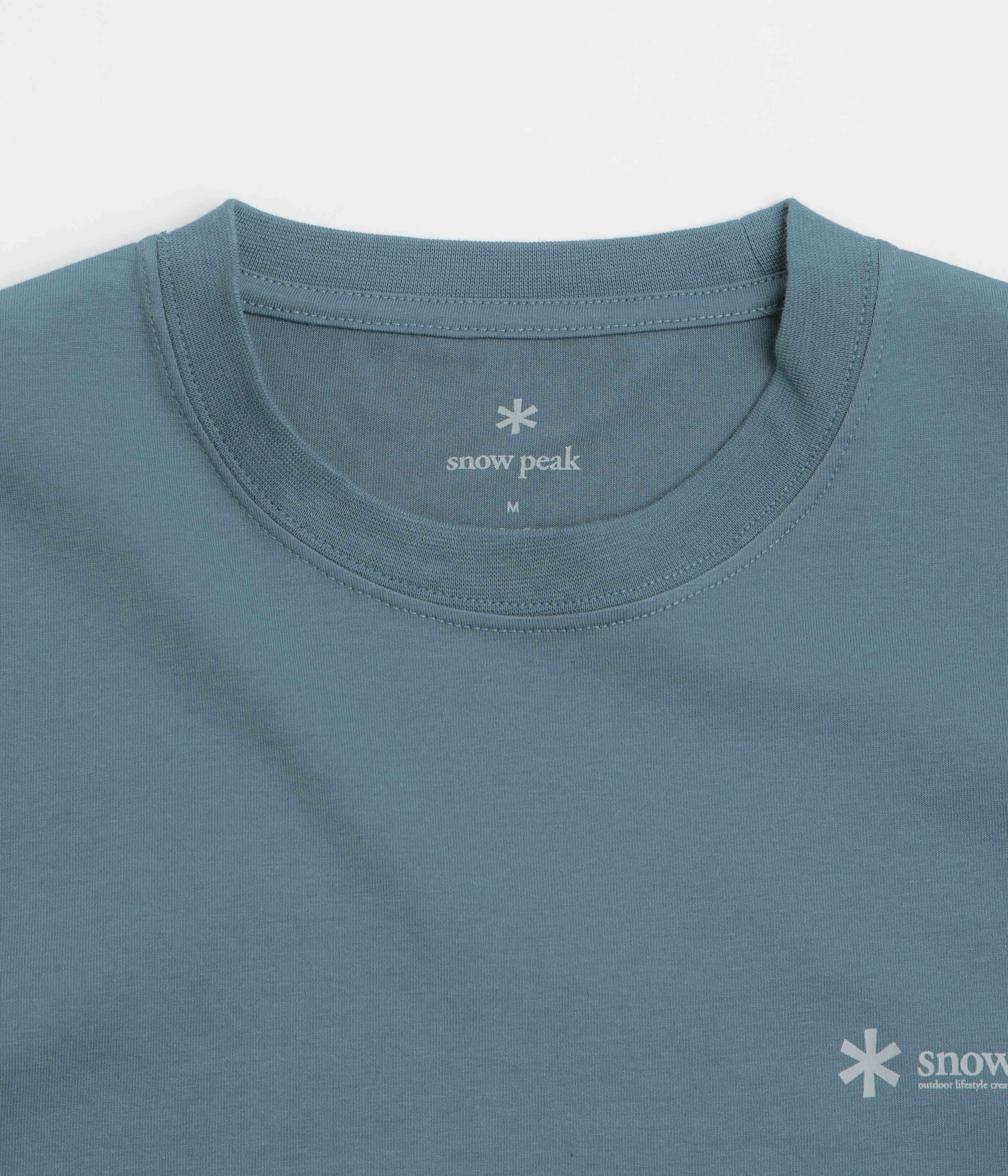 Snow Peak Chest Logo T-Shirt - Blue Fitted Silhouette