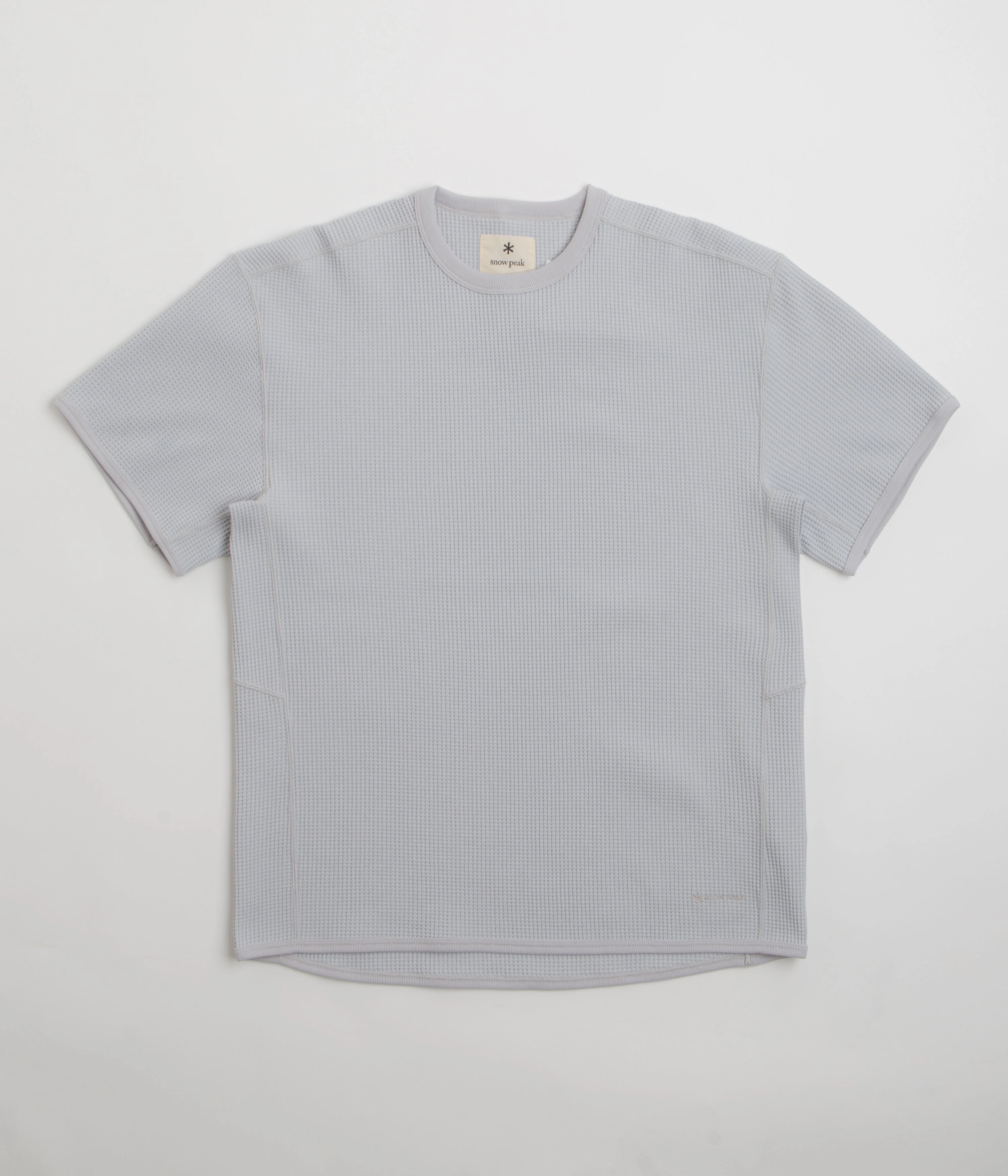 Snow Peak Dry Waffle T-Shirt - Light Grey Fitted Silhouette