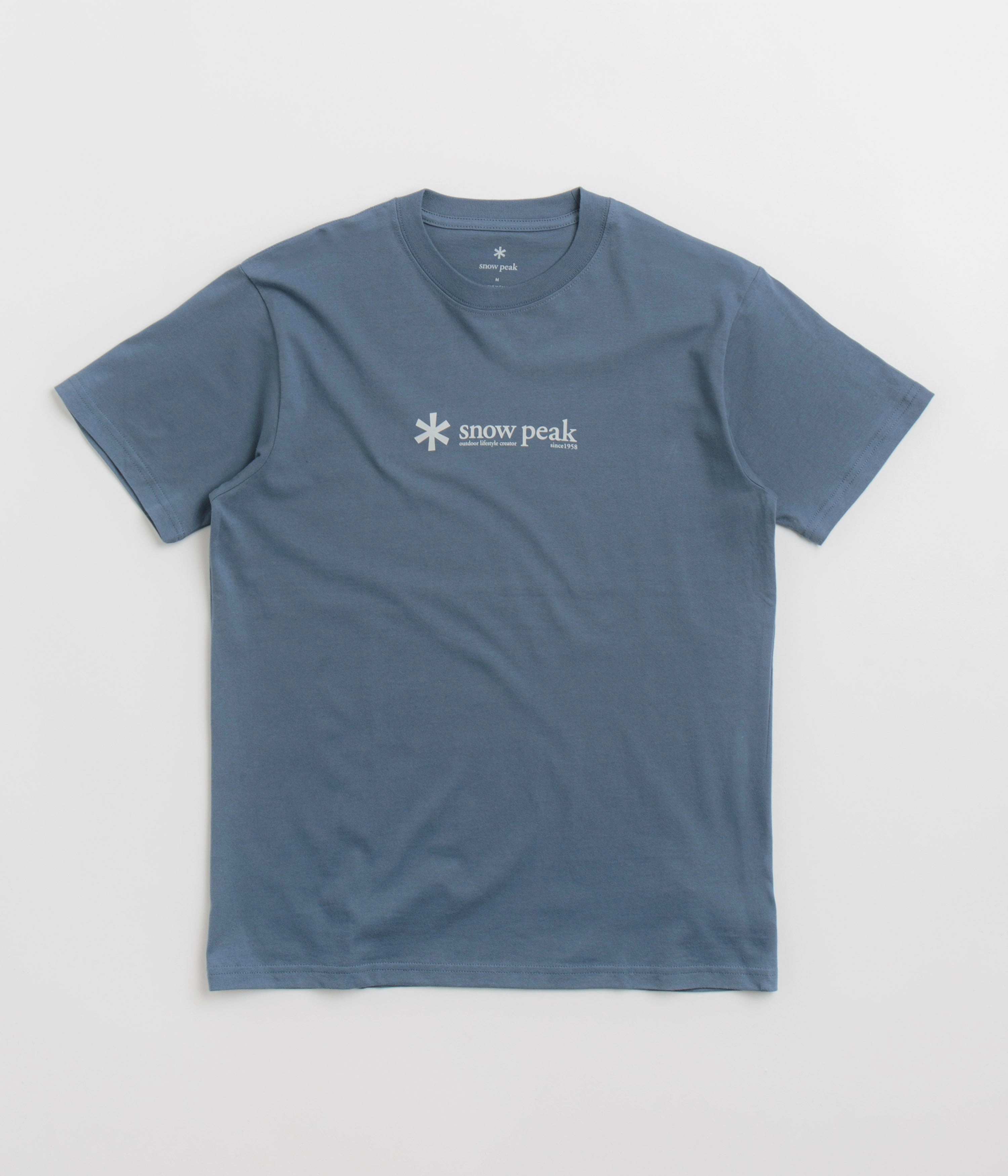 Snow Peak Logo T-Shirt - Slate Blue Wedges garden event