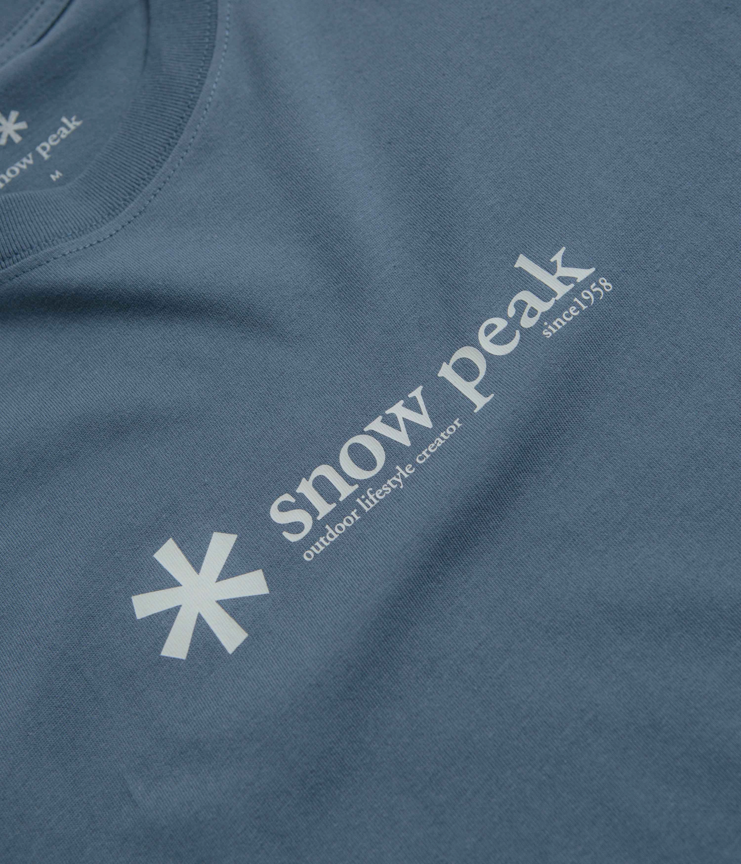 Polka Dots Snow Peak Logo T-Shirt - Slate Blue