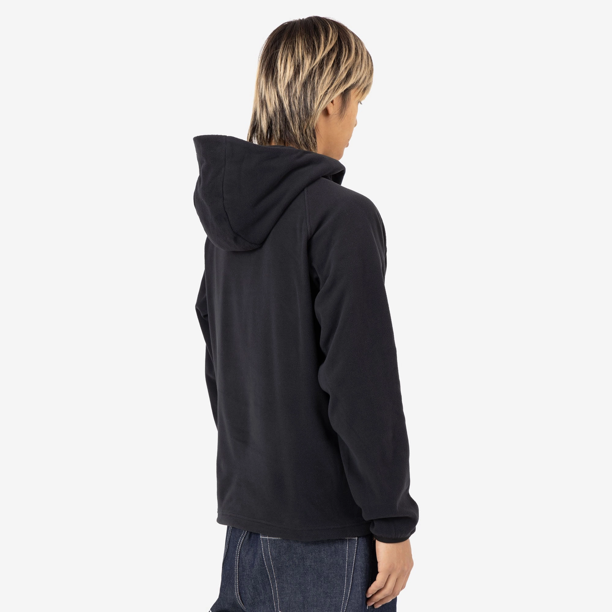 Layered Fashion product shipping Snow Peak Micro Fleece Half Zip Hoodie / Black