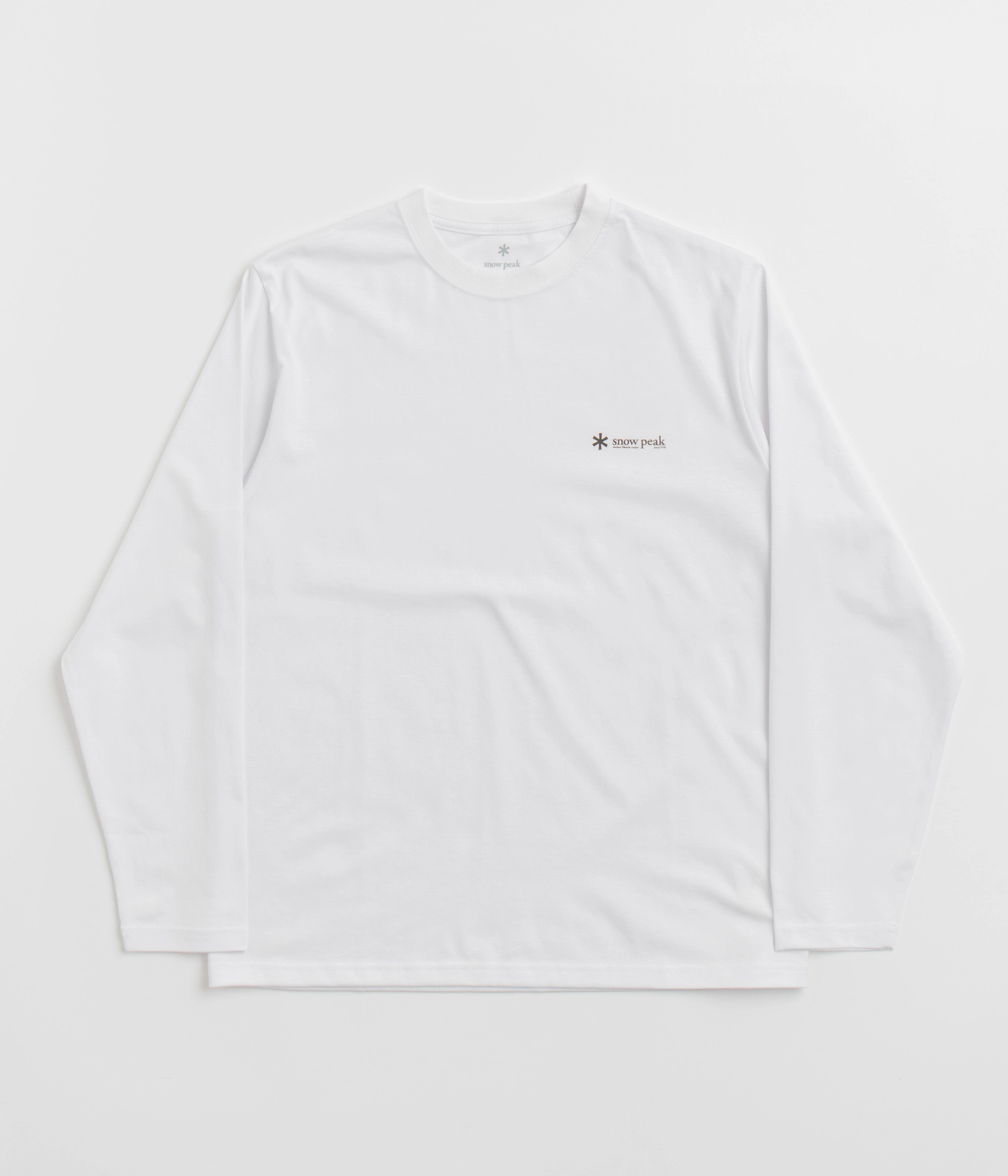 Snow Peak Onepoint Logo Long Sleeve T-Shirt - White restaurant