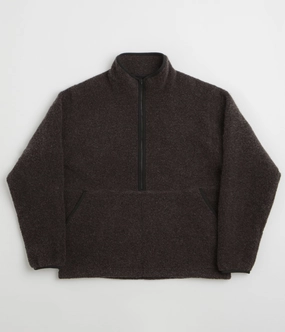 Relaxed Hoodie product patch uniqueness Snow Peak Recycled Wool Boa Sweatshirt - Dark Brown