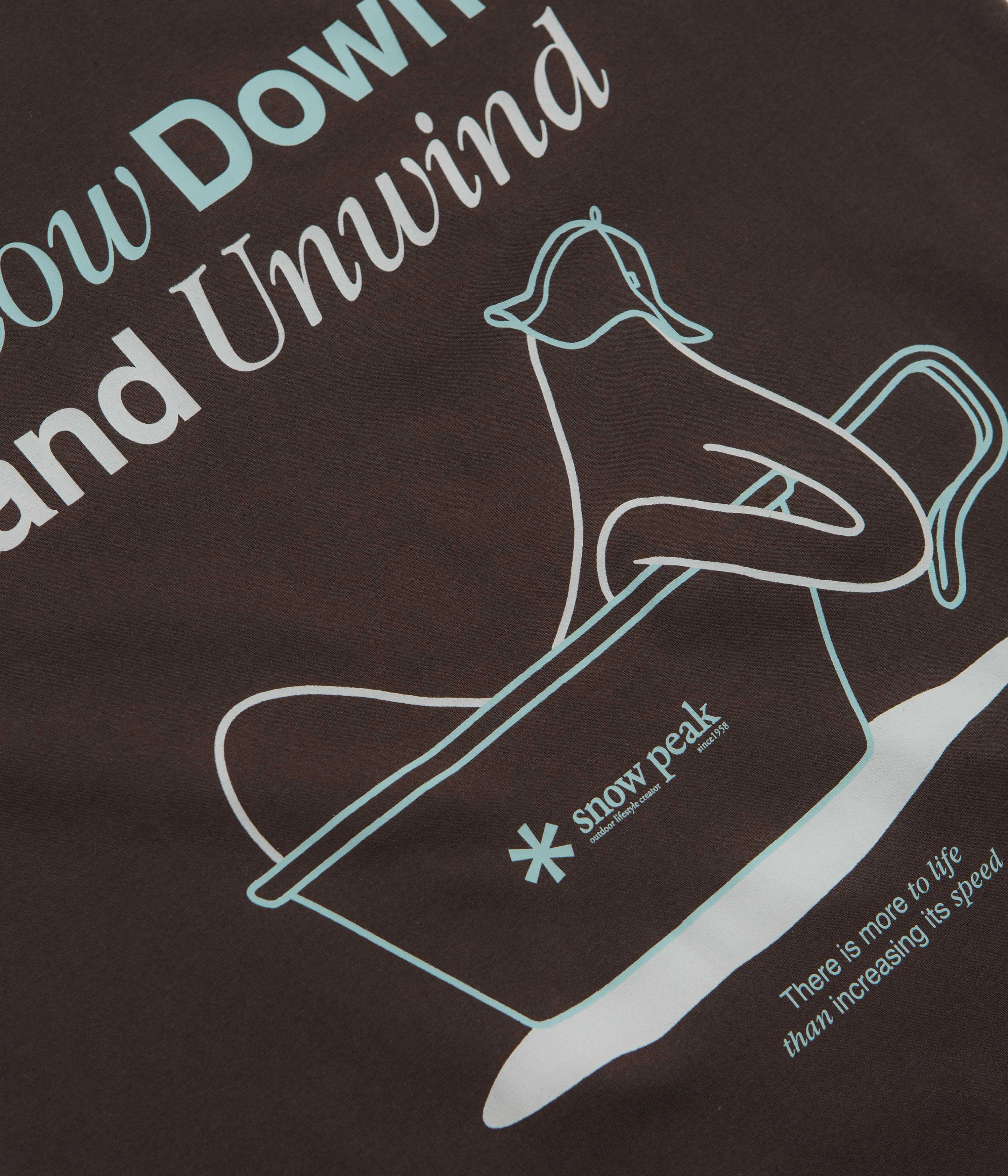 Snow Peak Relaxation T-Shirt - Dark Brown Slim-fit