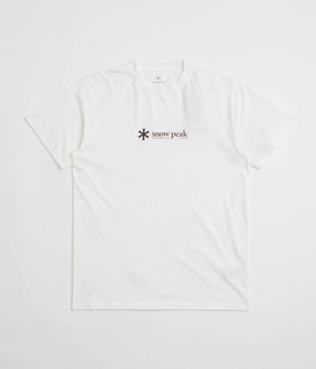 Snow Peak Soft Cotton Logo T-Shirt - White Straight fit narrow legs