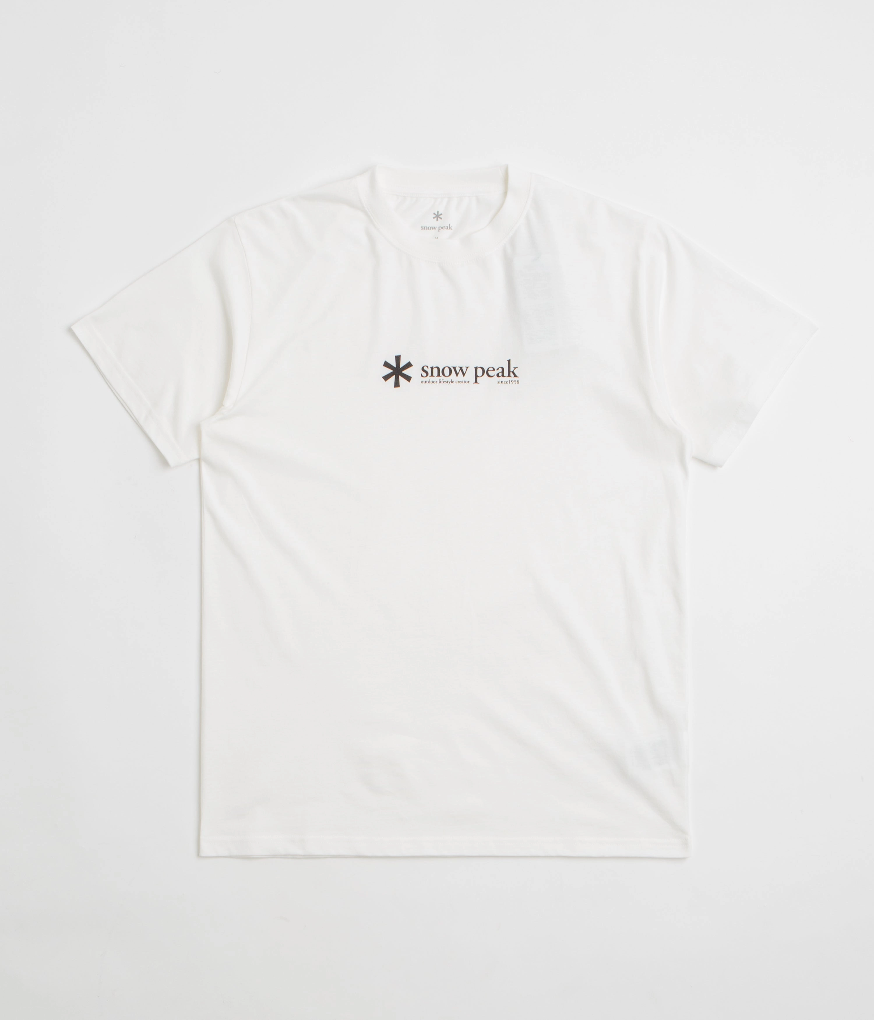 Snow Peak Soft Cotton Logo T-Shirt - White Straight fit narrow legs