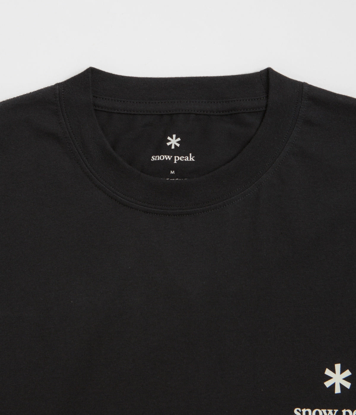 Snow Peak Soft Cotton Relaxed Logo T-Shirt - Black collars