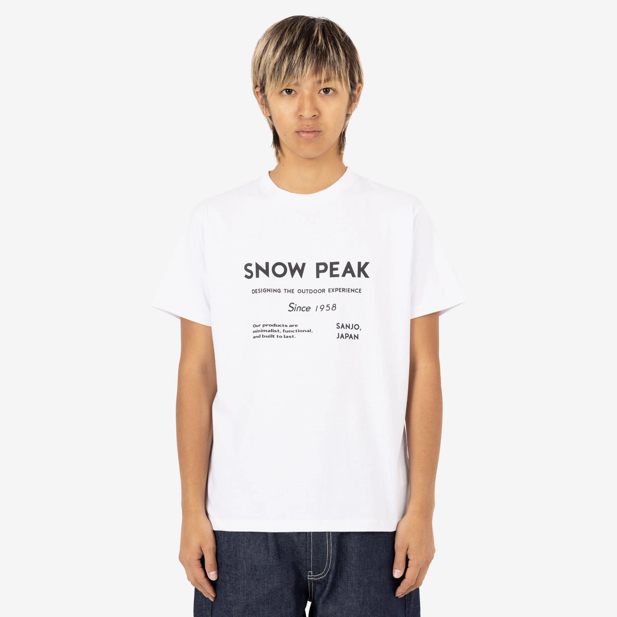 car event Regular Fit Snow Peak SP Typography T-Shirt / White