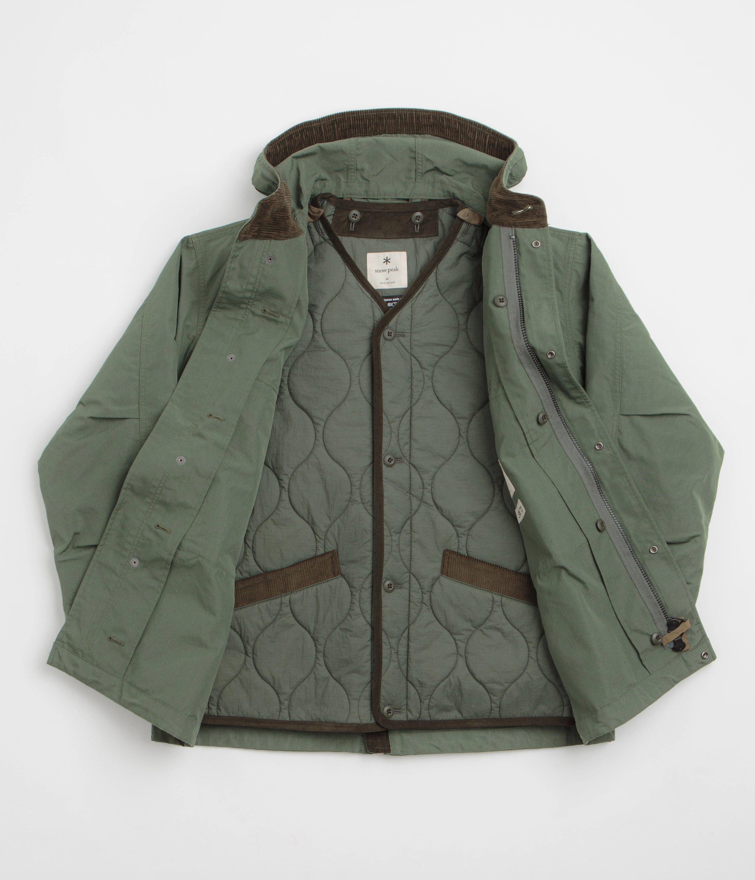 Built For Cold Rugged Feel Snow Peak Takibi Ripstop Adjustable Jacket - Olive