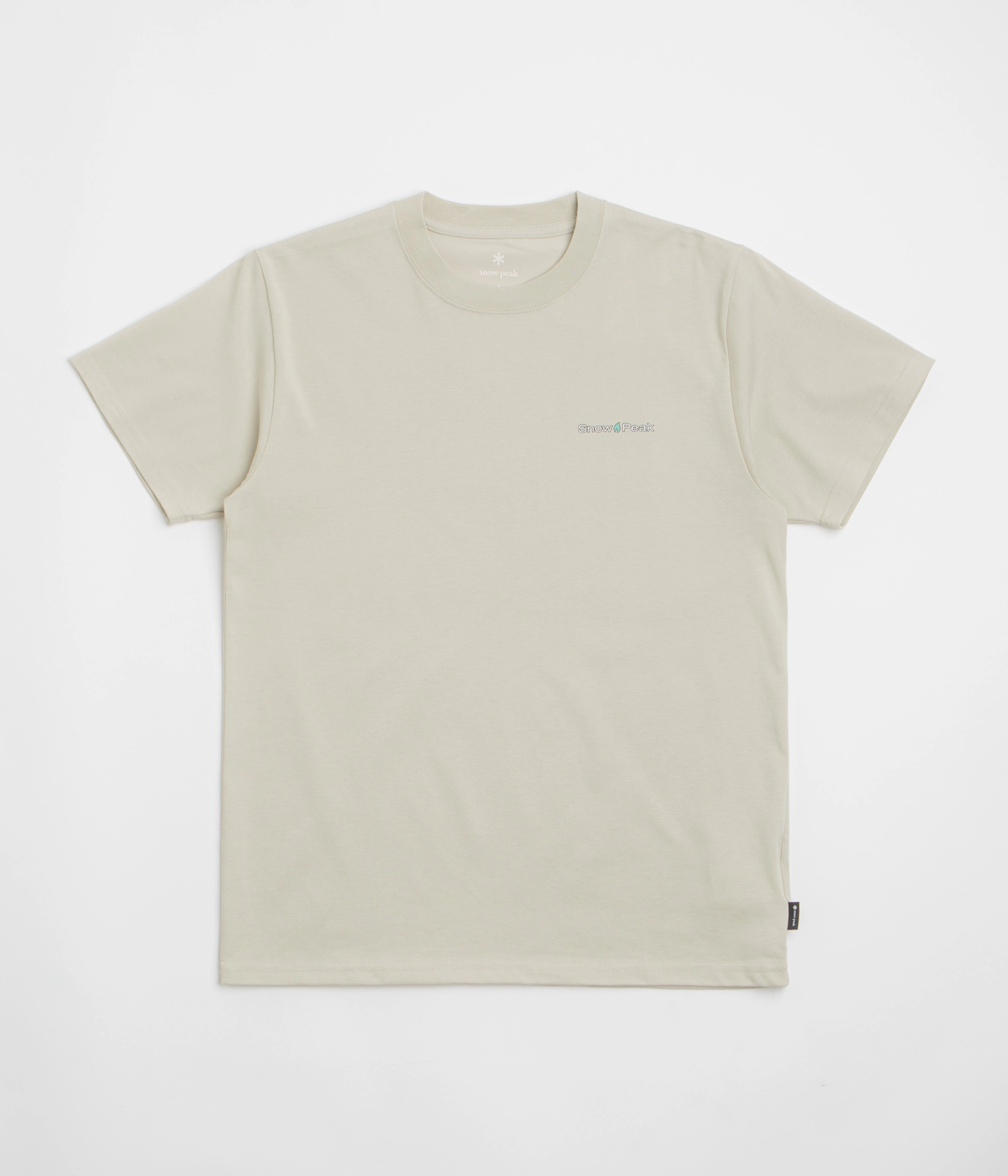 Daily Use Snap Buttons Snow Peak Warm Oneself T-Shirt - Light Beige