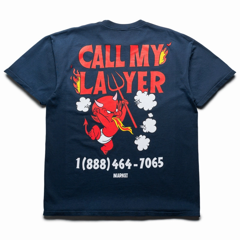 Pin standard size Market x Hot Stuff Call My Lawyer Tee - Washed Blue