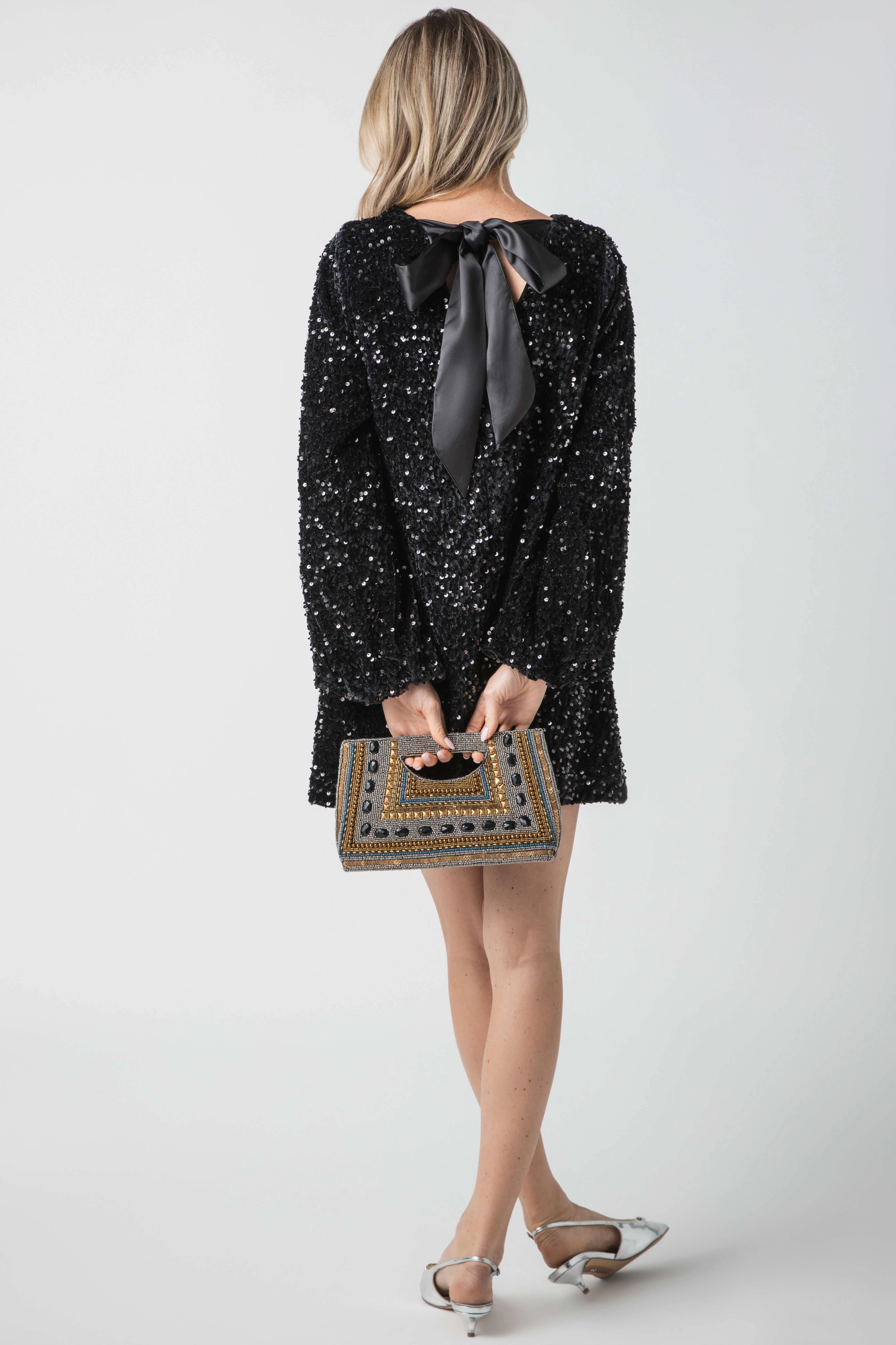 Pinch Sequin Bow Dress Relaxed Mood