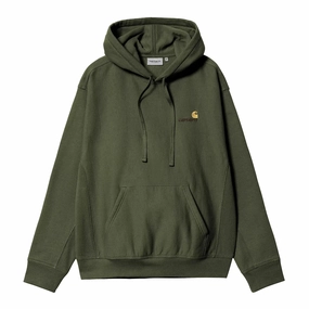 Carhartt WIP Hooded American Script Sweat Hoodie - Tarragon Gerbil like Tomboy look