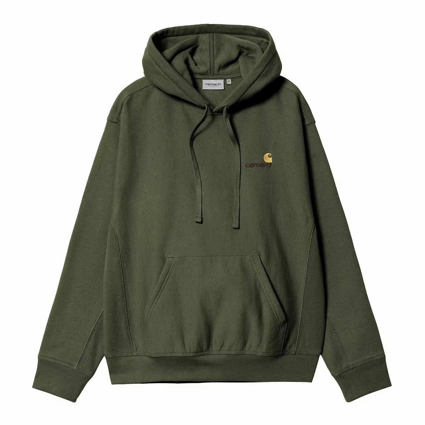 Carhartt WIP Hooded American Script Sweat Hoodie - Tarragon Comfy Look Fit