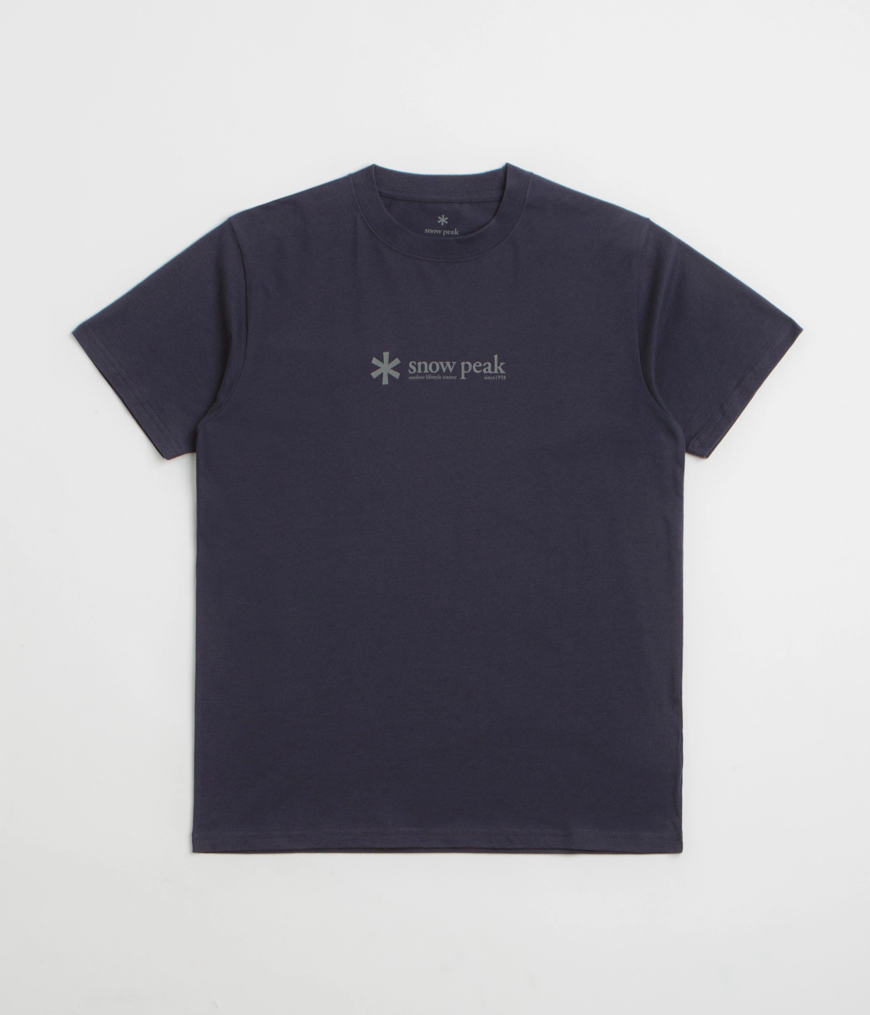 Popular Snow Peak Soft Cotton Logo T-Shirt - Navy