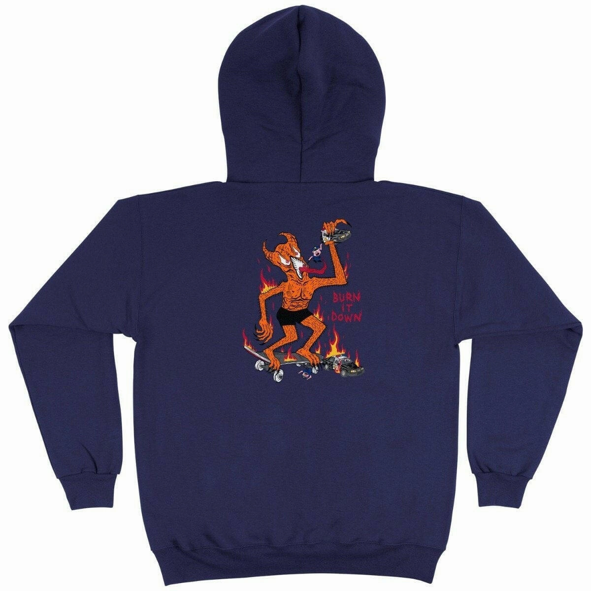 Brown bear like Thrasher - Burn It Down Hoodie Navy